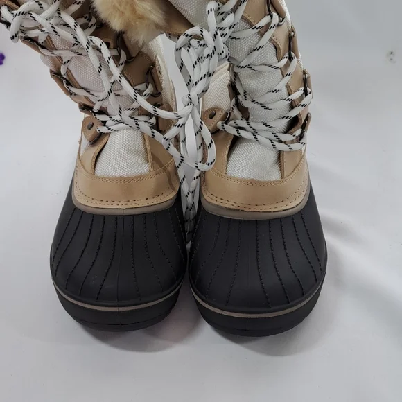 Dream Pairs Women's Winter Boots with Faux Fur in Tan and Black - Picture 2 of 16